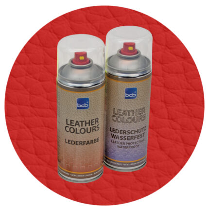 Lederfarbe mit TopClear in RAL 3000 Feuerrot
