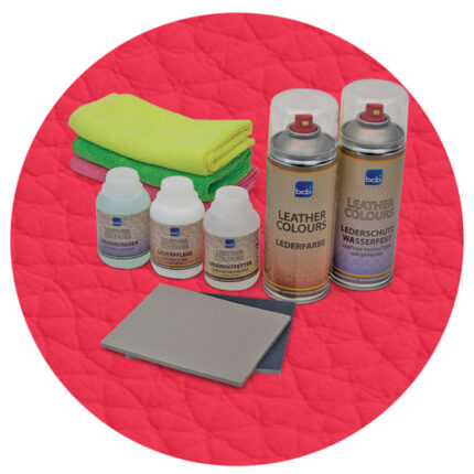 Lederreparaturset in RAL 3018 Erdbeerrot