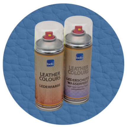 Lederfarbe mit TopClear in RAL 5014 Taubenblau