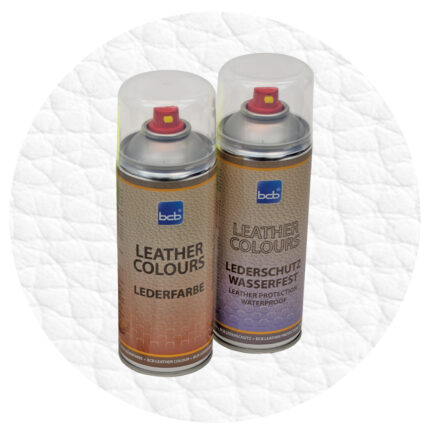 Lederfarbe mit TopClear in RAL 9003 Signalweiss