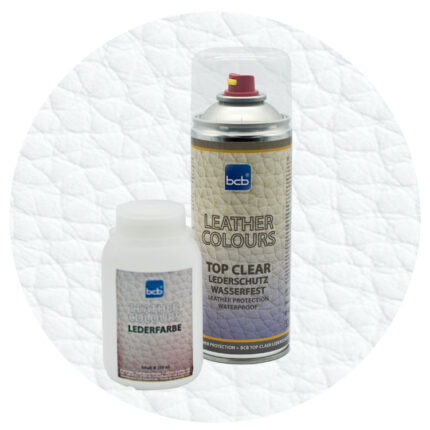 Lederfarbe 250ml mit TopClear in RAL 9016 Verkehrsweiss