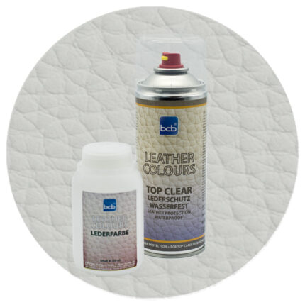 Lederfarbe 250ml mit TopClear in RAL 9018 Papyrusweiss