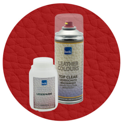 Lederfarbe 250ml mit TopClear in RAL 3003 Rubinrot