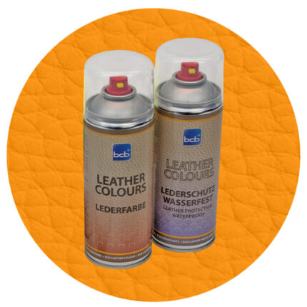 Lederspray mit TopClear in RAL 1028 Melonengelb