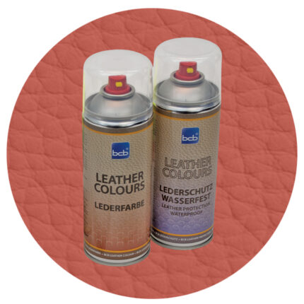 Lederspray mit TopClear in RAL 2013 Perlorange