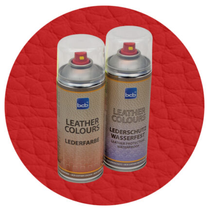 Lederspray mit TopClear in RAL 3002 Karminrot