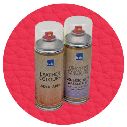 Lederspray mit TopClear in RAL 3018 Erdbeerrot