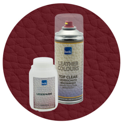 Lederfarbe 250ml mit TopClear in RAL 3005 Weinrot