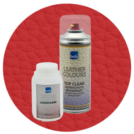 Lederfarbe 250ml mit TopClear in RAL 3016 Korallenrot