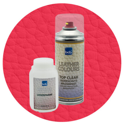 Lederfarbe 250ml mit TopClear in RAL 3018 Erdbeerrot
