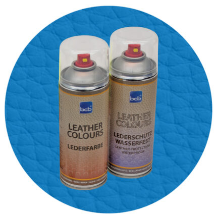 Lederspray mit TopClear in RAL 5012 Lichtblau