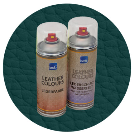 Lederspray mit TopClear in RAL 5020 Ozeanblau