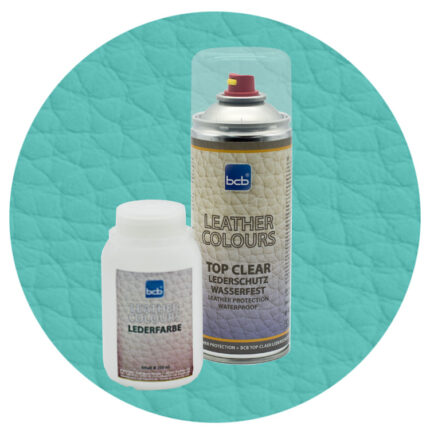 Lederfarbe 250ml mit TopClear in RAL 6034 Pastelltürkis
