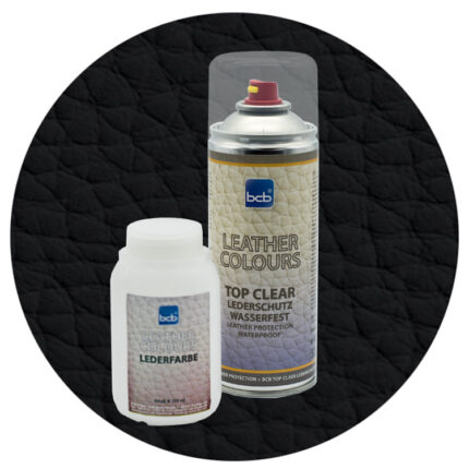 Lederfarbe 250ml mit TopClear in RAL 9005 Tiefschwarz