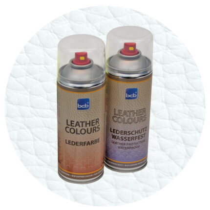 Lederspray mit TopClear in RAL 9010 Reinweiss