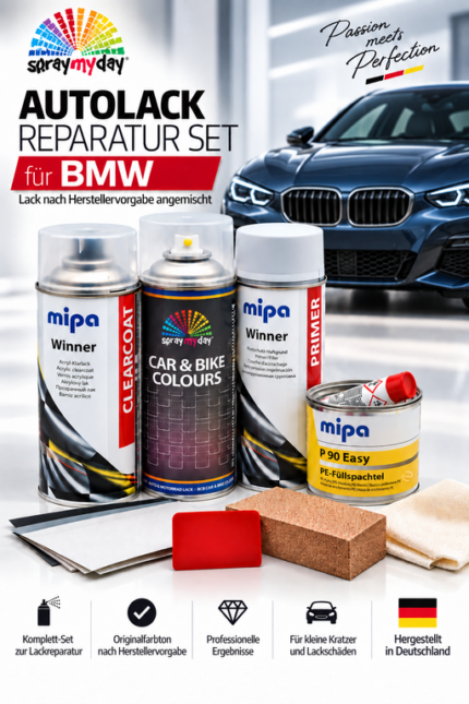 Autolack im Set für BMW 442 graugruen met.