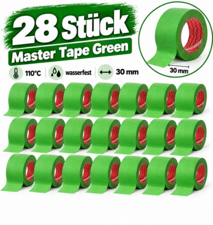 Abdeckband 110°C Master Tape Green 30mm 28Stk.