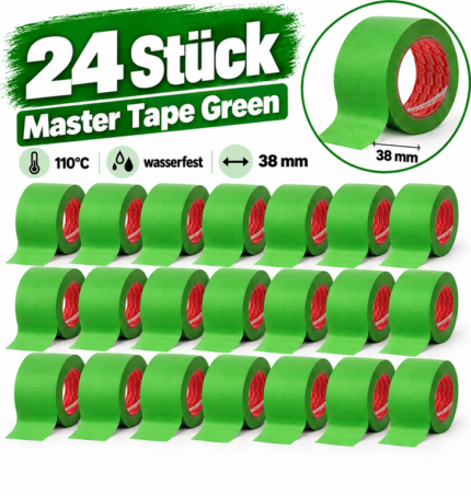 Abdeckband 110°C  Master Tape Green 38mm 24Stk.