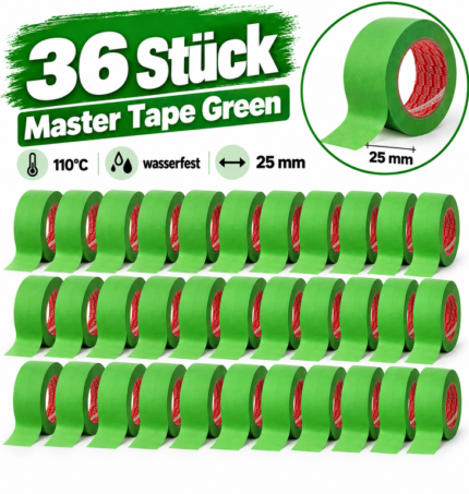 Abdeckband 110°C Master Tape Green 25mm 36St.