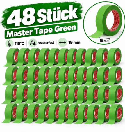 Abdeckband 110°C Master Tape Green 19mm 48Stk.