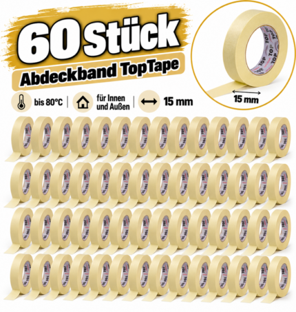 Abdeckband bis 80°C Top Tape 15mm 60Stk