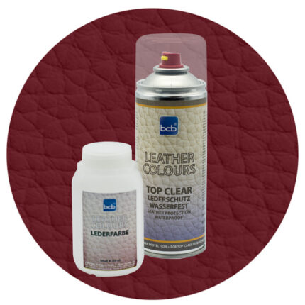 Lederfarbe 250ml mit TopClear in RAL 3005 Weinrot